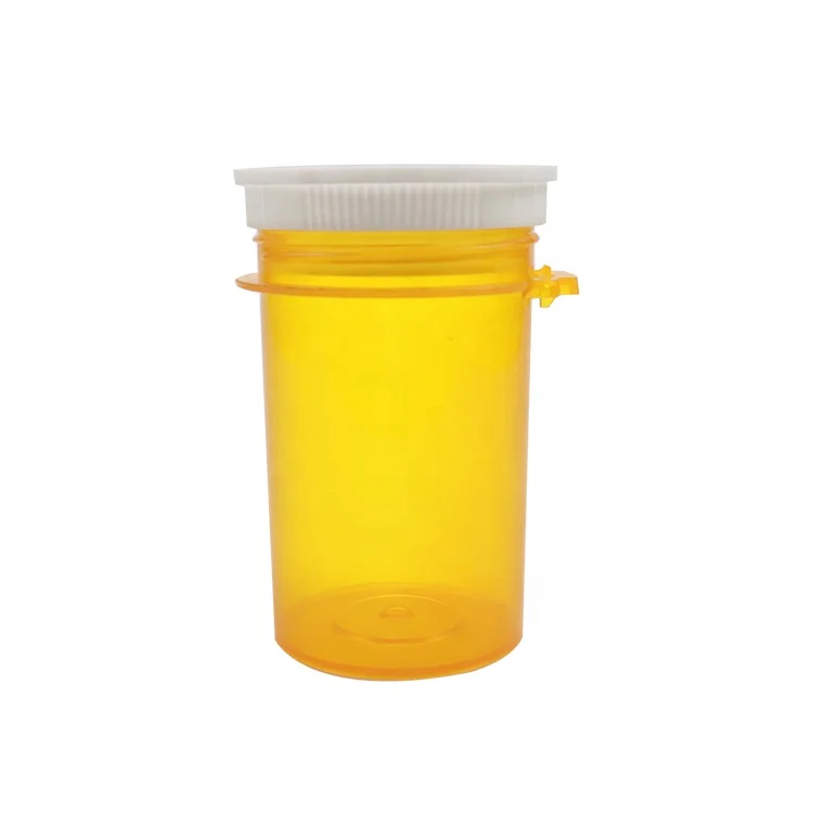 High Quality Plastic Pharmacy Packing Reversible Cap Vials Thumb Tab Pill Bottle
