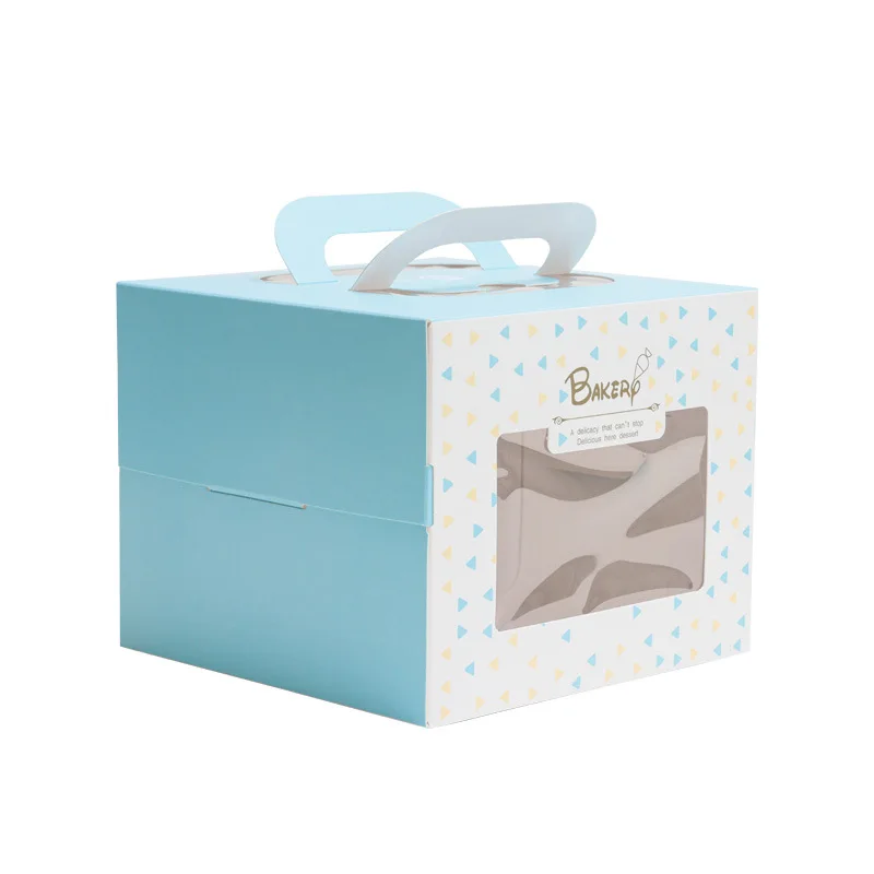 10X10X5 Large Moon Design Round Disposable Bento Paper Cherry Blossom Transparent Recyclable Gift Packing Cake Box For Cake
