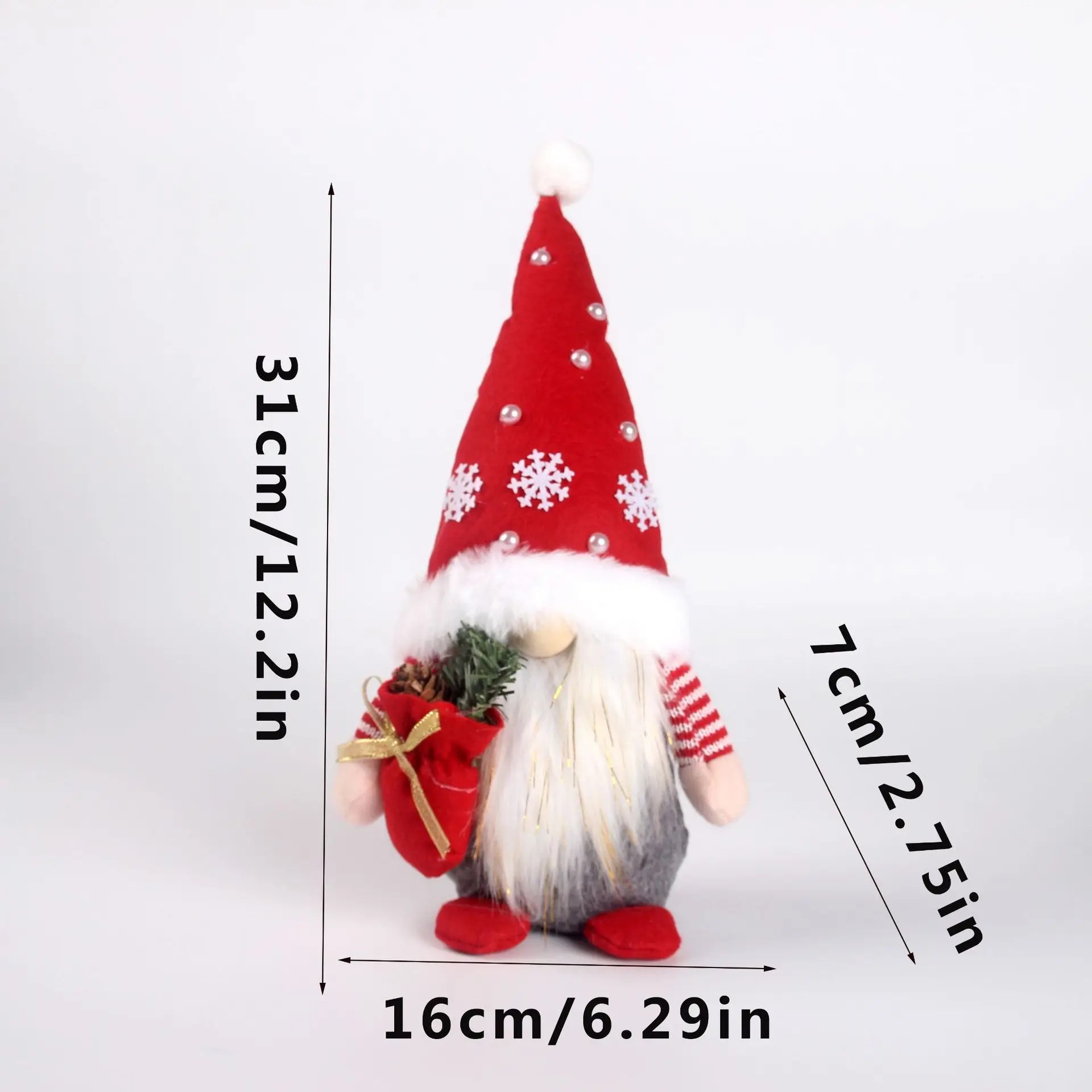 Christmas Doll Faceless Doll Decoration Red and Green Gift Pack Christmas Tree Decoration Hanging Decoration Wholesale