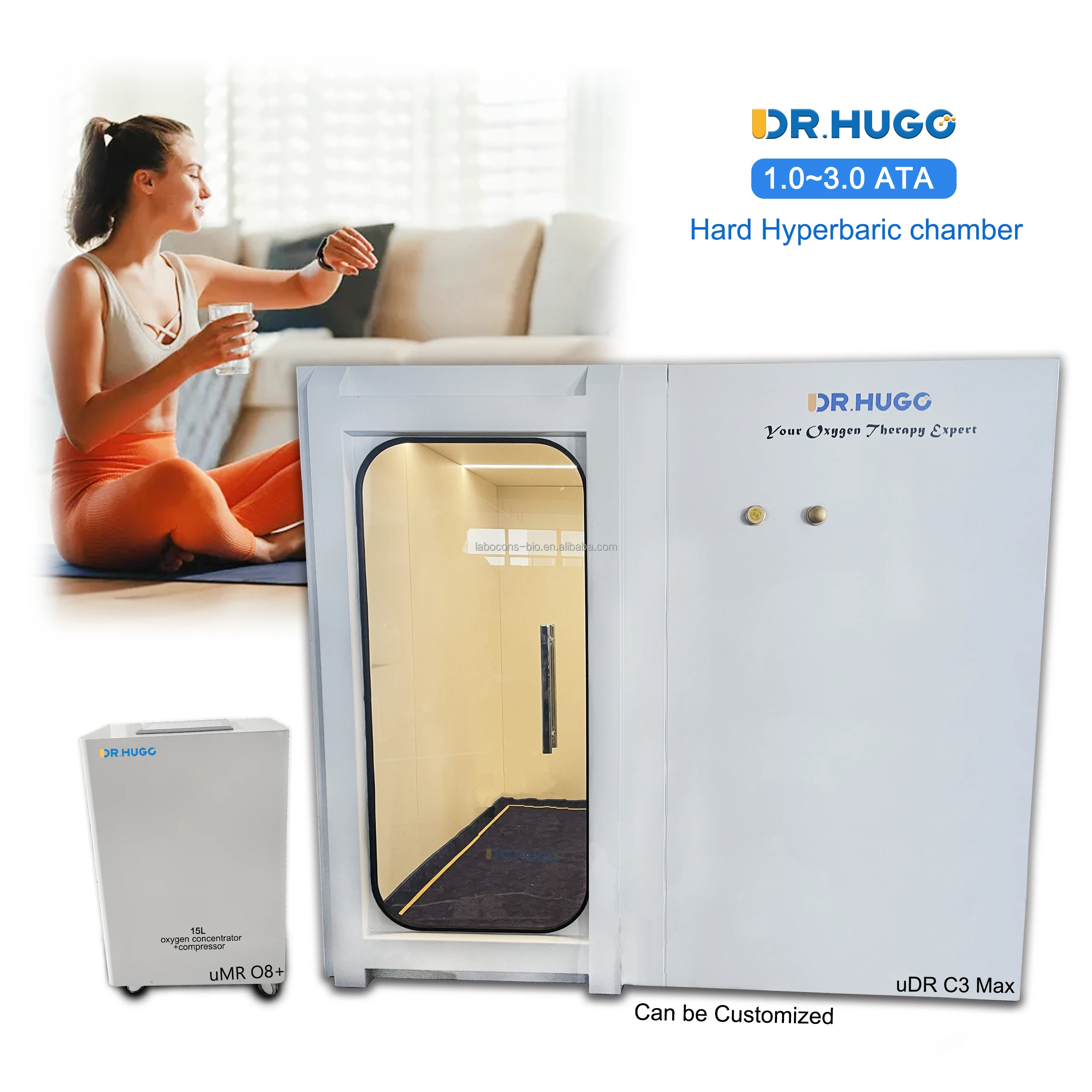 DR.HUGO uDR C3 Max Home Oxygen Treatment Camera hiperbaricas Physical therapy 1 ATA  ~ 3 ATA High Pressure Oxygen Chamber