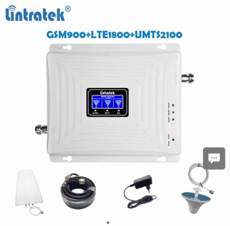 Lintratek полный комплект трехполосный 900/1800/2100mhz повторитель сигнала 2G 3G 4G усилитель сети Комплект
