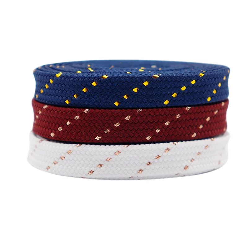 Weiou shoelace Company elegant  flat  gold metallic shoelaces