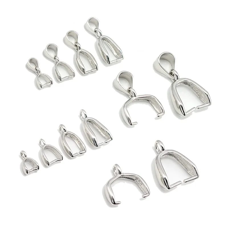 Wholesale 925 sterling silver clasp pendant bails pinch bails for jewelry making findings
