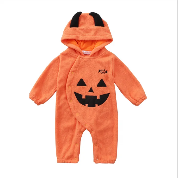 
Winter pumpkin hoodie baby costumes go out for a Halloween jumpsuit for kids 