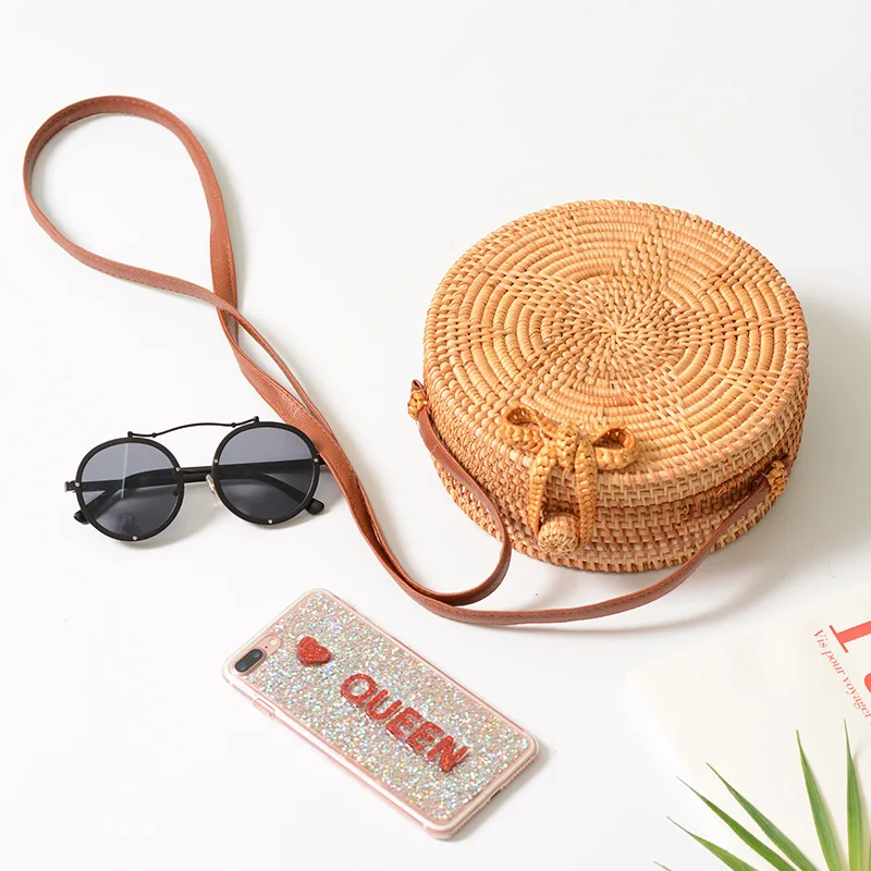 2023 Vietnam rattan beach bag natural rattan wicker bag Hand woven straw beach bag for girl