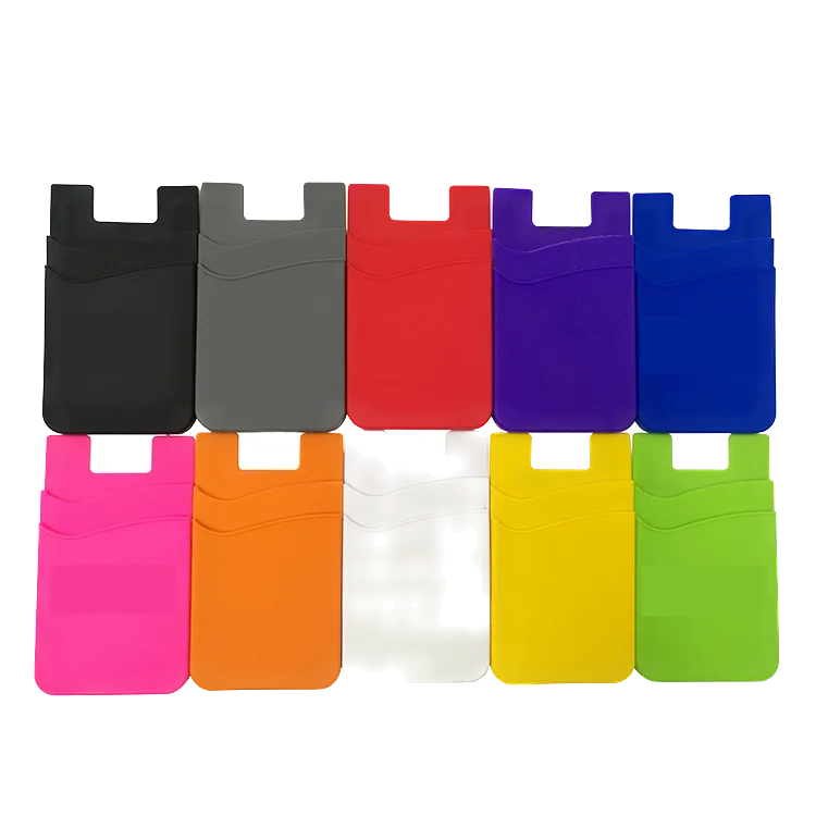 Custom Logo Printed Silicone Card Holder Smart Phone Wallet Personalized Silicone Cellphone Wallet for Business