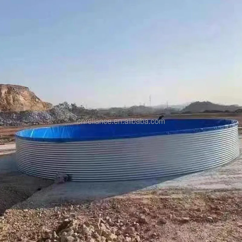 Recirculating Aquaculture System Pvc Lining Corrugated Galvanized Steel Fish Farming Tank