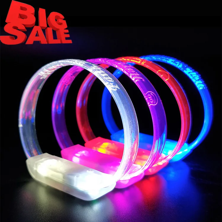 
halloween LED Bracelet Custom Logo Glowing Led Control Music Party Sound Light With Wristband 
