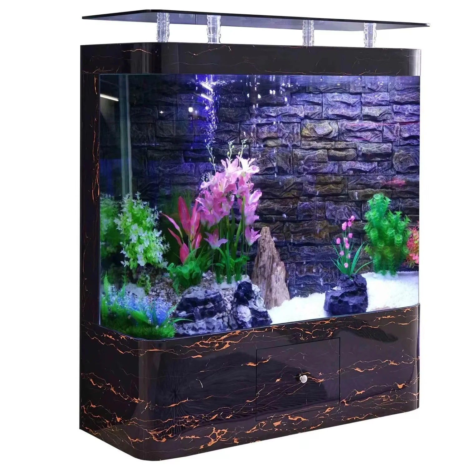 150-250 Gallon Fish Tank Stand Heavy Duty Metal Aquarium Stand with Cabinet for Fish Tank Accessories Storage