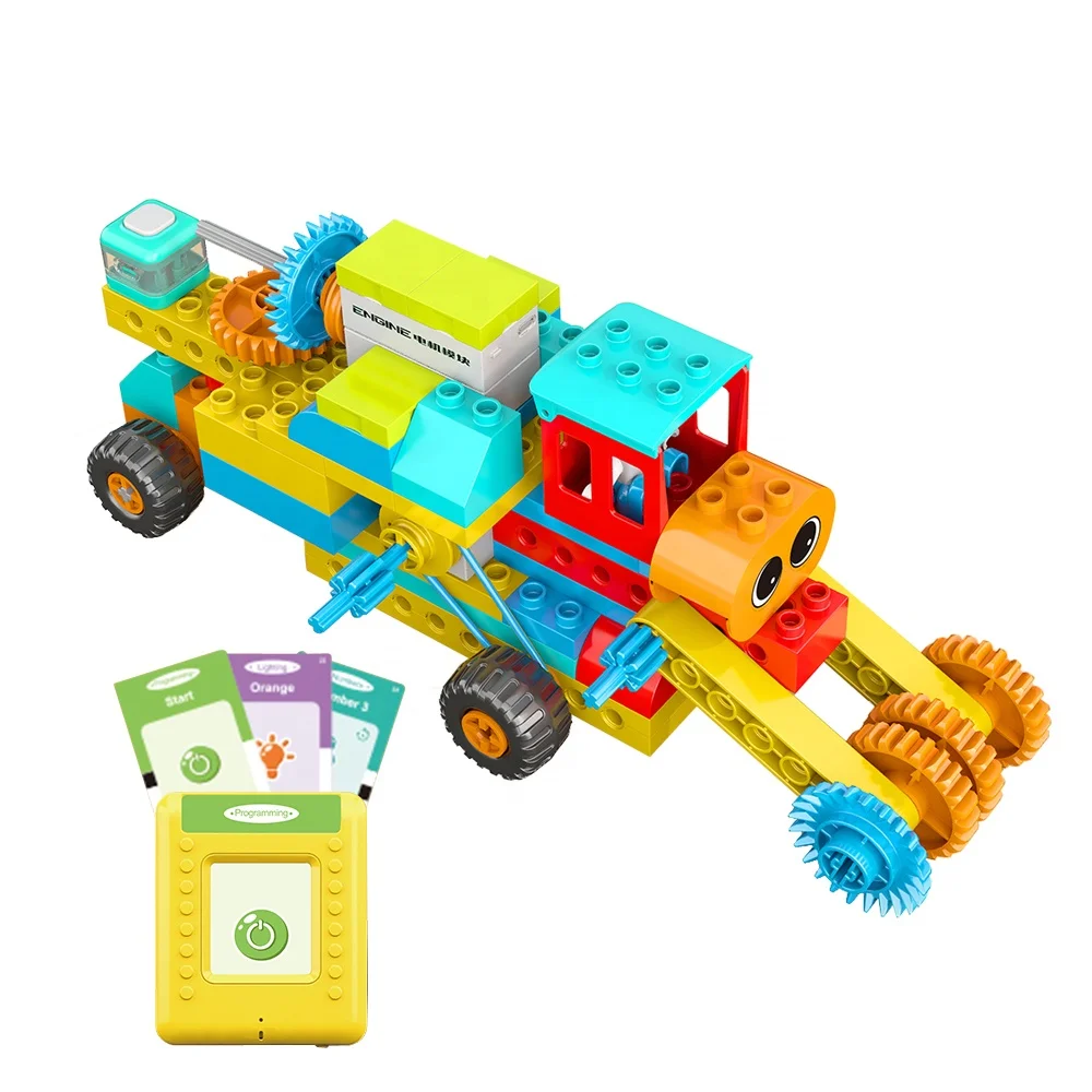 117pcs STEM logic engineering vehicle building blocks toy DIY assemble card based programming gear blocks project building set