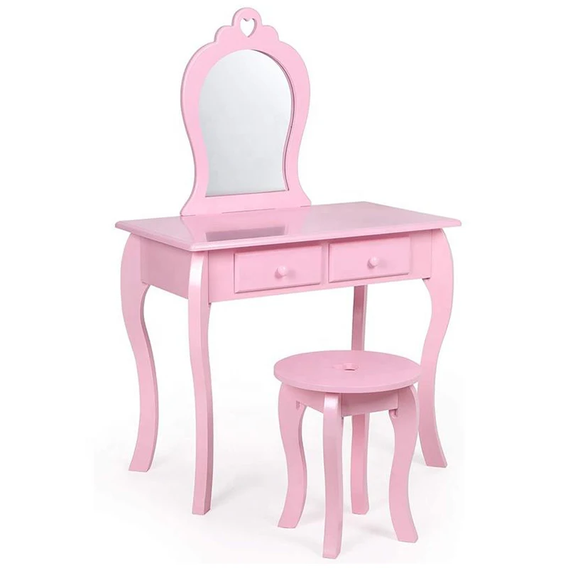 Supplier Direct Sales Low moq modern kids dressing table wooden makeup dressing table for kids