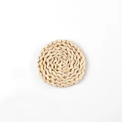 Wholesale handmade corn husk woven round rattan placemats woven placemats