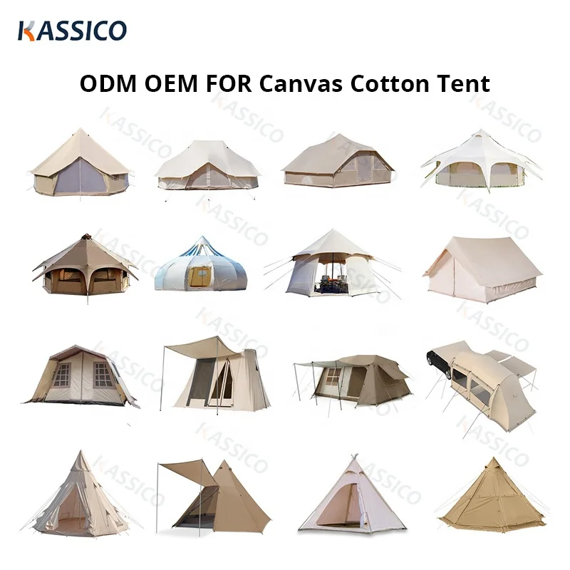 3M 4M 5M 6M Luxury Outdoor Glamping Bell Tent Camping Sites Canvas Cotton Oxford Yurt Tent