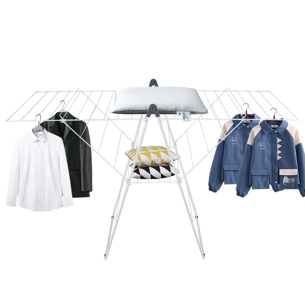 Factory Direct Winged Airer Folding Laundry Clothes Dryer Protabl Foldable Laundry Drying Rack For Air Drying Clothing