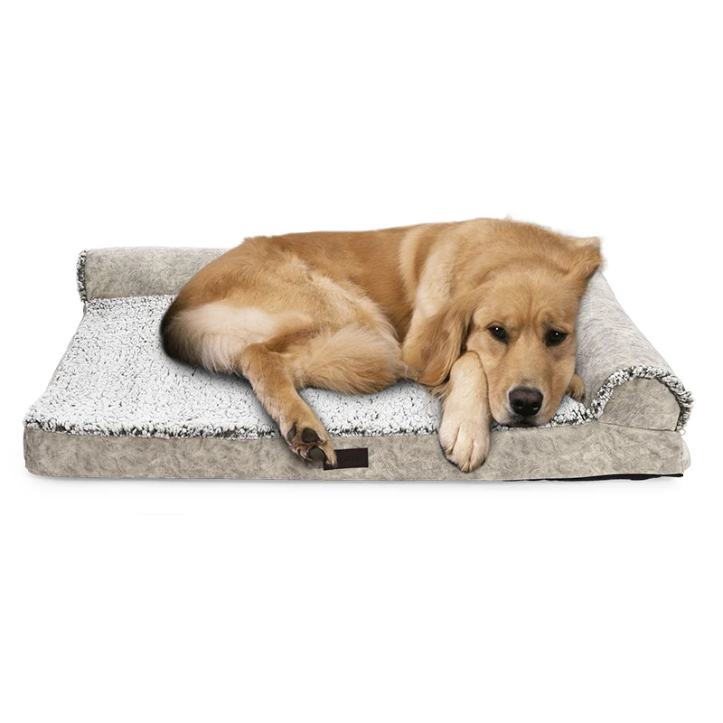 L Shaped Orthopedic Support Removable Cover Self Warming Sofa Lounge Dog Mattress Large Dog Bed