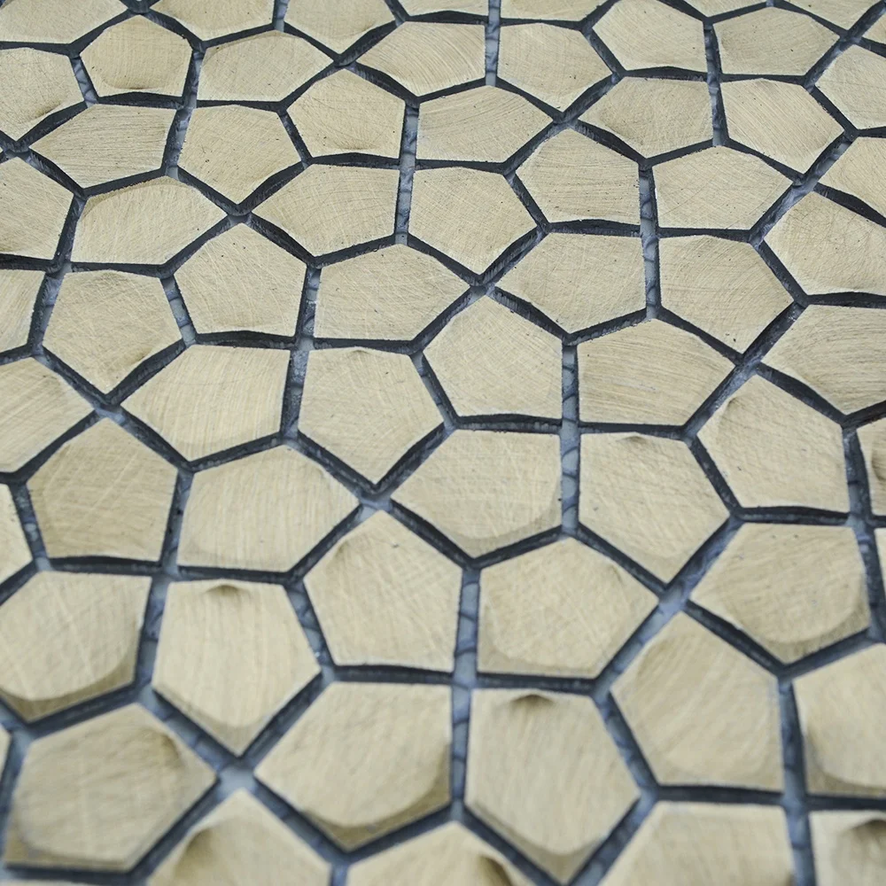 Gold Solid Aluminium Metal Mosaic Tile for Wall Decoration