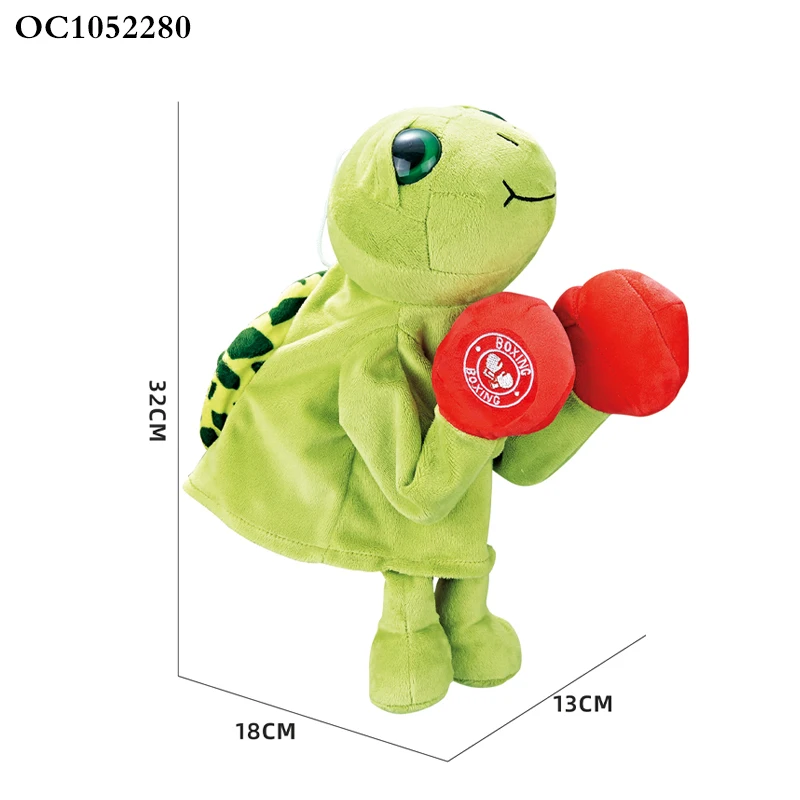 Plush turtle design indoor interactive sports games boxing fighting robot doll products set toy for kids