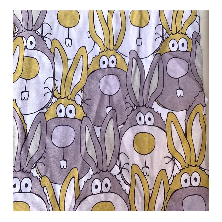 custom cotton knitting fabric digital print 95 cotton 5 lycra fabric