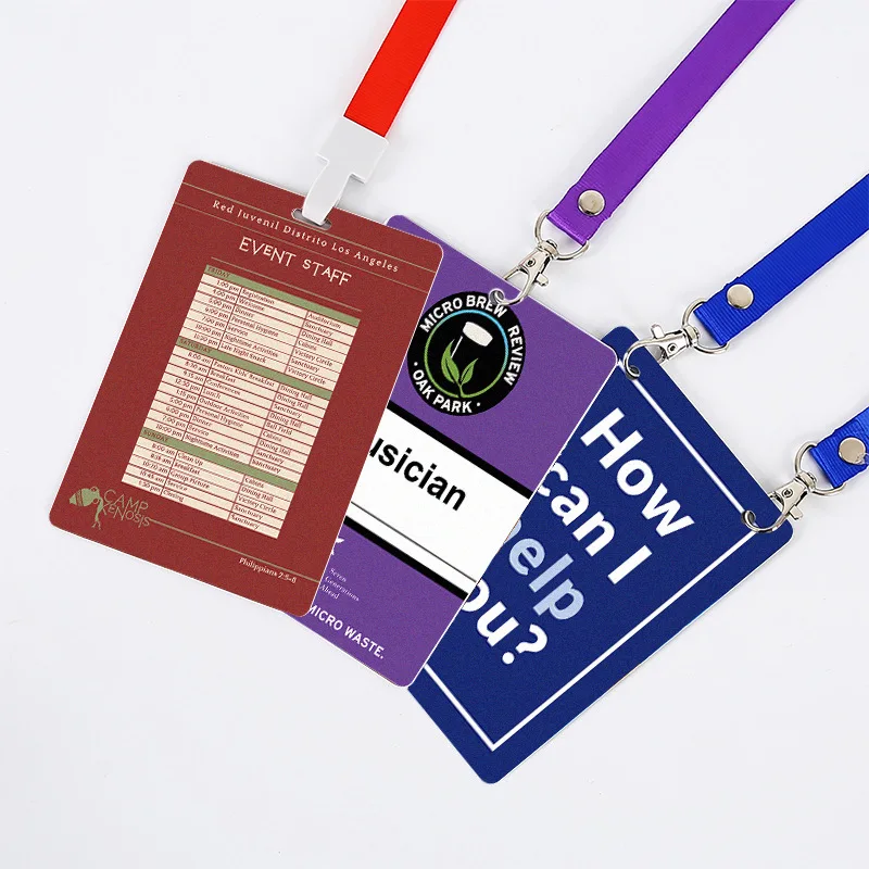 2024 Hot Sales Custom Plastic Attending Event Vip Pass Pvc Card Badge With Hole Punch And Lanyard