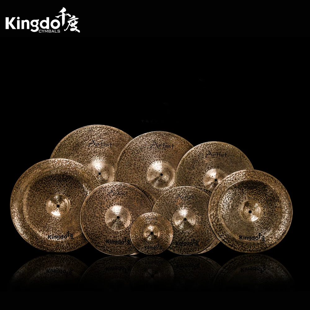 Kingdo hot sales B20 100% handmade professional Artist Dark series 5pcs cymbal set for drum set