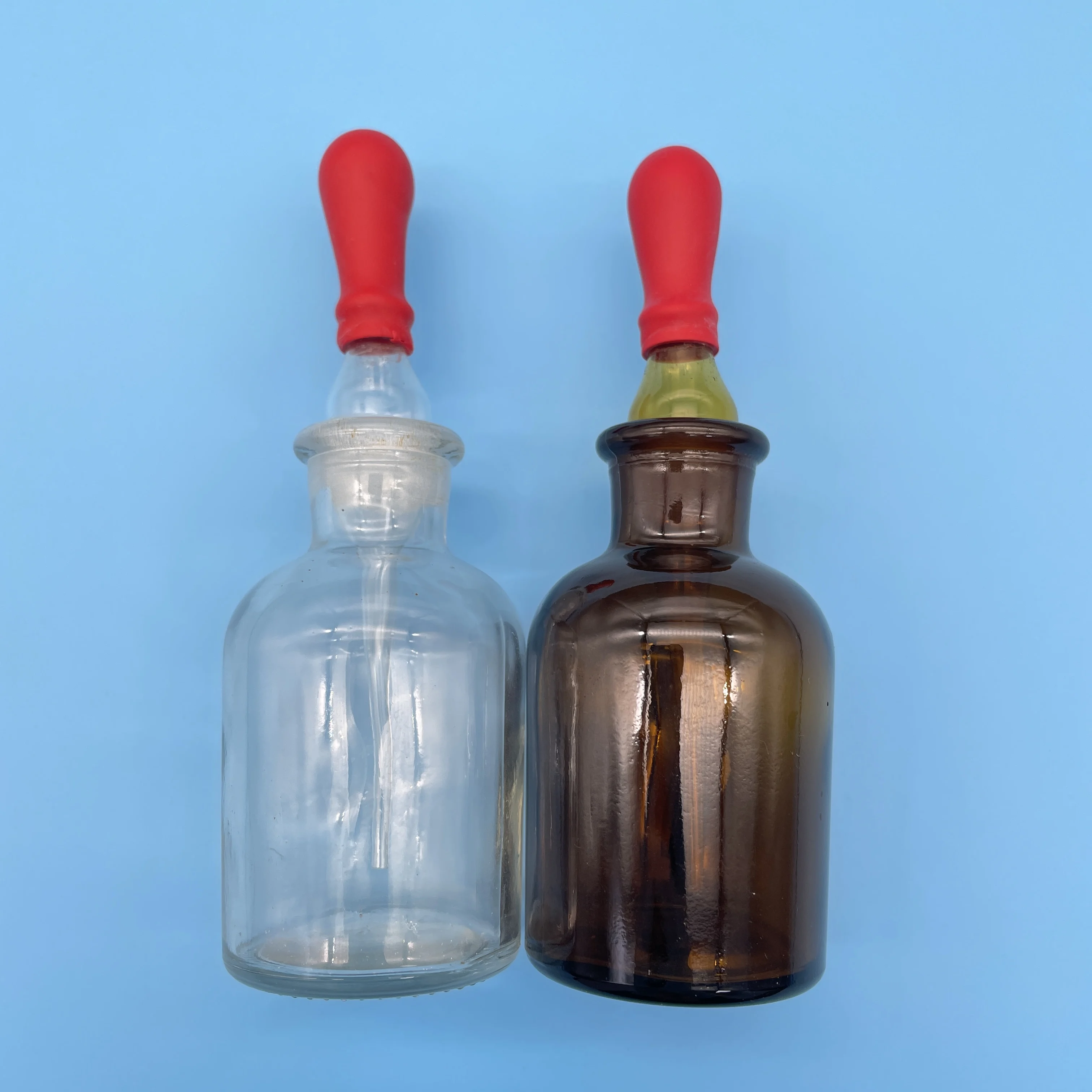 Chemical laboratory glass bottle medicine bottle jar with glass dropper