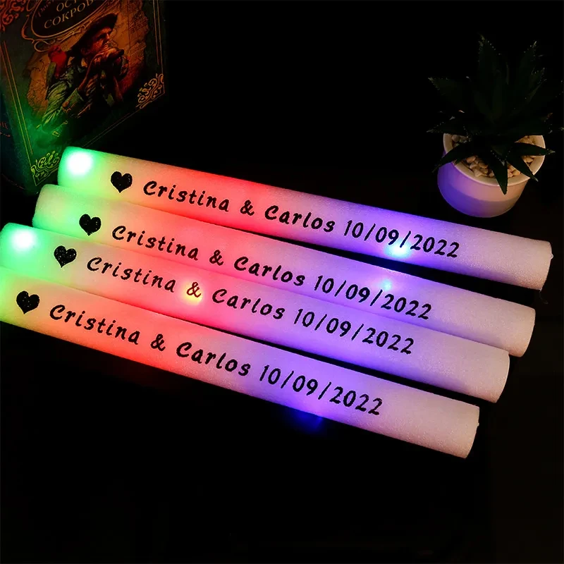 New Arrival Bulk Colorful RGB LED Glow Sticks Cheer Tube for Christmas Easter Bar Party Birthday Wedding Supplies
