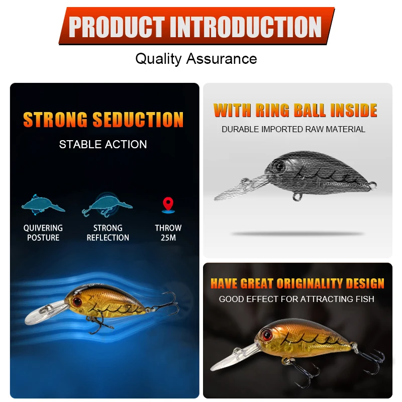 Japan Quality Saltwater Freshwater Hard Plastic Fishing Lure Baits Large Bib Deep Sea Artificial Hard Body Baits