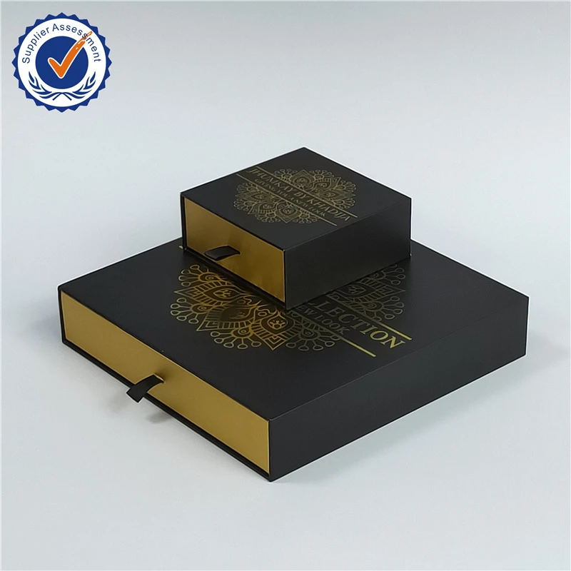 Custom Logo Printed Jewelry Gift Bag Necklace Box Package Slide Drawer Paper Box For Jewelry Packaging
