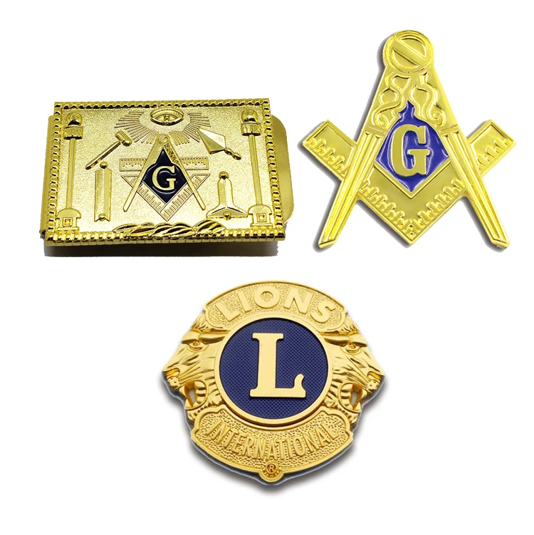 Manufacturer Design Custom Made Metal Aluminum Decoration Auto Logo Badge Freemason Car Emblem