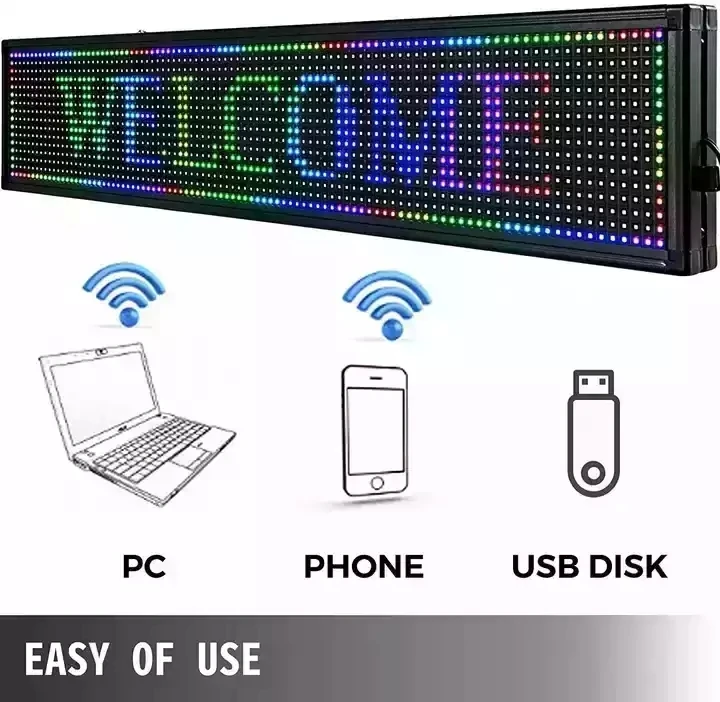 Outdoor Indoor Multi-language Supported led lamp led programming sign display  p10mm led moving  text sign led message display