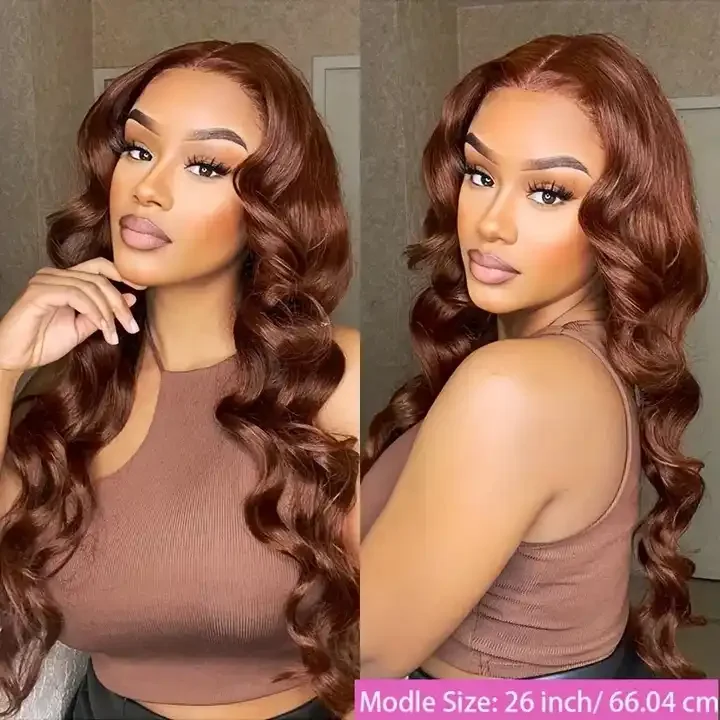 Chestnut Brown Virgin Human Hair HD Lace Wig Chocolate Brown Human Hair glueless Wigs Straight Lace Front Wig