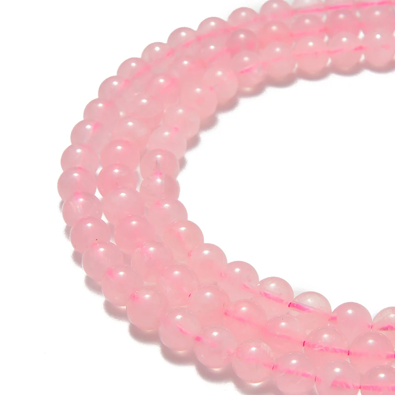 High quality natural stone 8mm Round Pink Stone loose bead DIY jewelry accessories