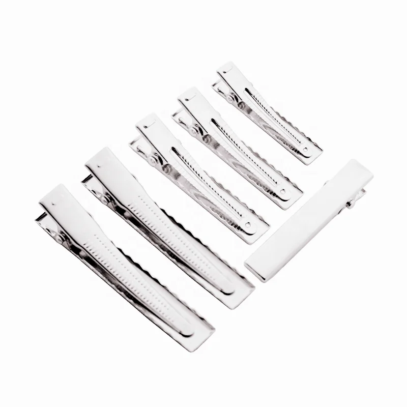 Wholesale Flat Blank Hair Clips 4.1cm Diy Rectangle Duckbill Hairpin Hair Clip Accessories
