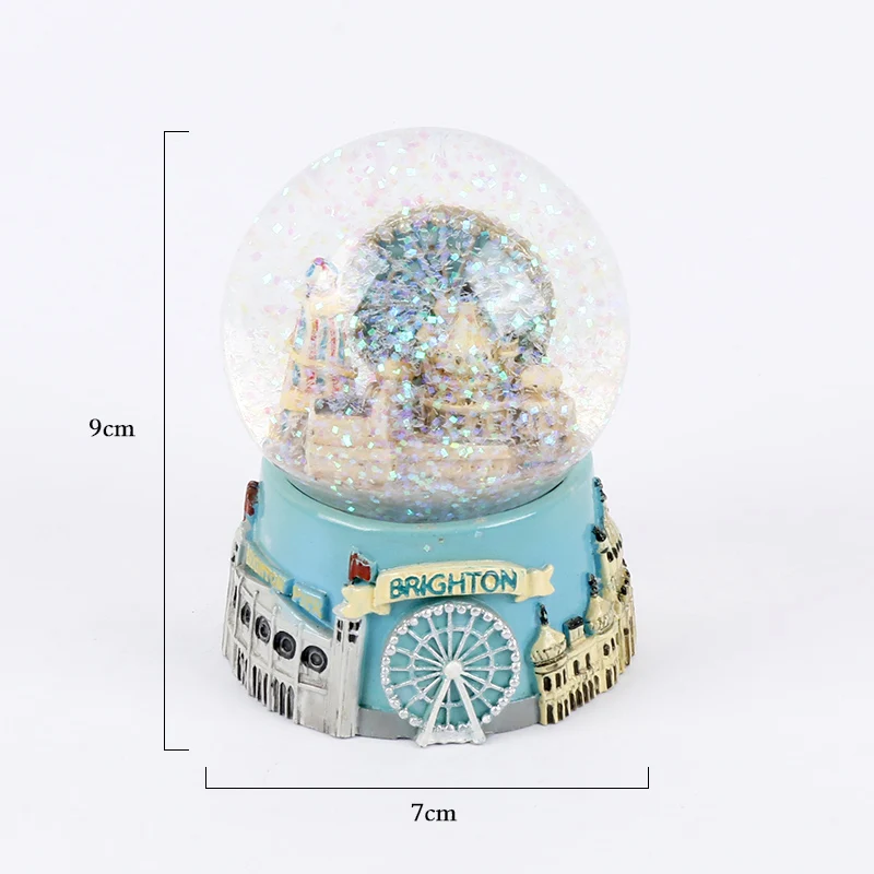 Personalized  Big Brighton London England Resin Tourist Souvenir Snow Ball christmas snow globe corporate promotional gift items