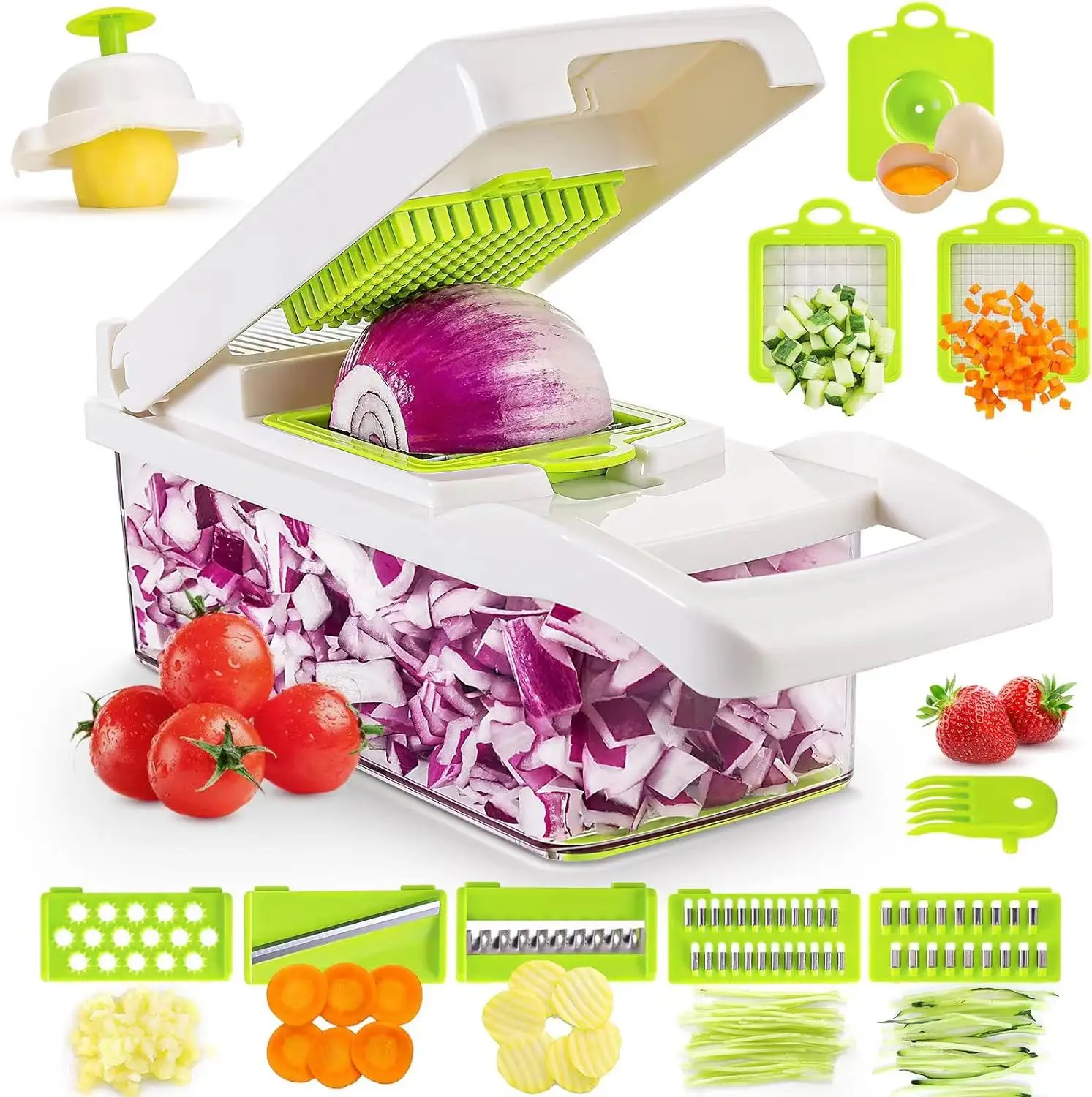 2024 Hot selling Kitchen tools multi 15 In 1 manual mandoline fruit vegetable cutter onion dicer veggie slicer vegetable chopper