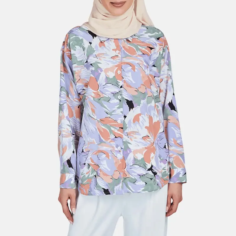 Ladies Muslim Long Sleeve Women Shirts 2023 T Shirt Women Muslims  Blouses And Tops