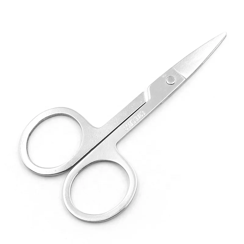 Private Label Beauty Tool Manicure Scissor Medical Stainless Steel Eye Brow Lash Silver Eyelash Eyebrow Scissor TH6262