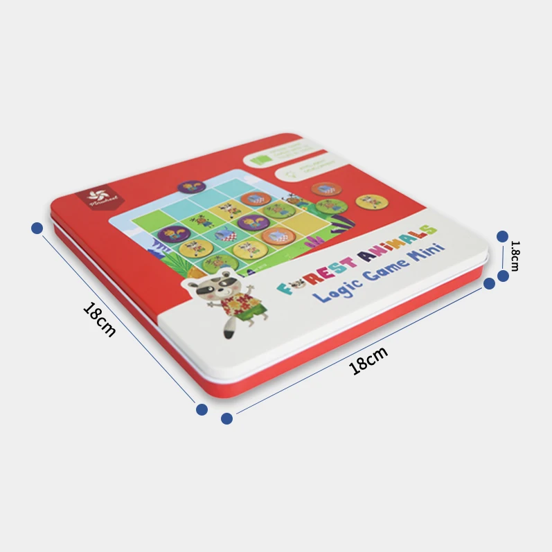 
Classical hot sale Manufacturer wholesale Educational logic Board Game Printing Custom Forest Animals Magnetic pieces tib box 