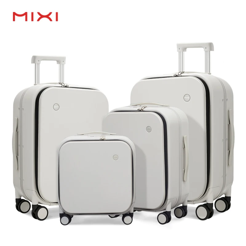 Mixi Korean business TSA lock universal wheel spinner luggage case traveling carry on suitcase with front pocket