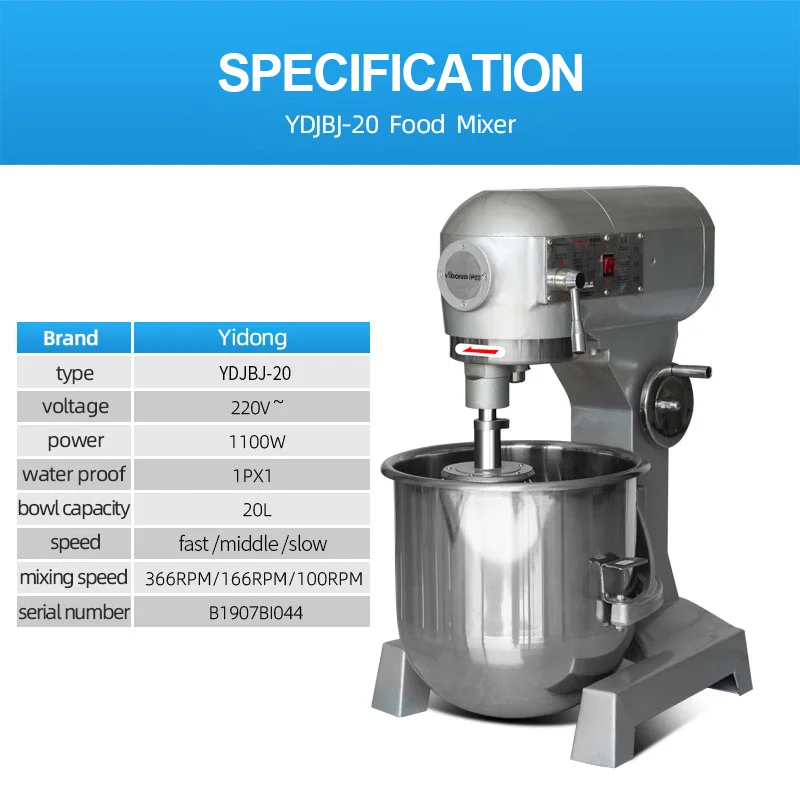 
HJJBJ-30 Best Sale Stainless Steel Bowl Commercial Egg Beater Dough mixer Planetary Food Mixer 