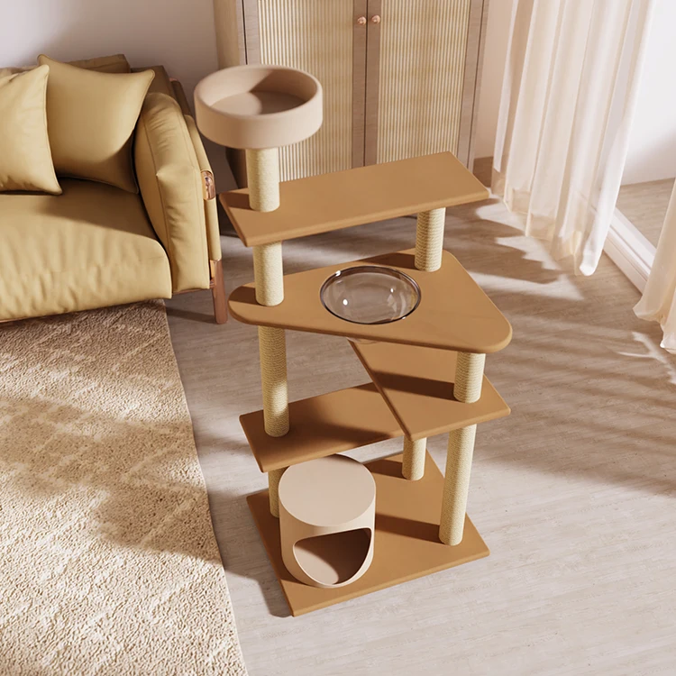 New fashion Melamine MDF Paper tube large cat tree tower condo furniture cat climbing frame playing house