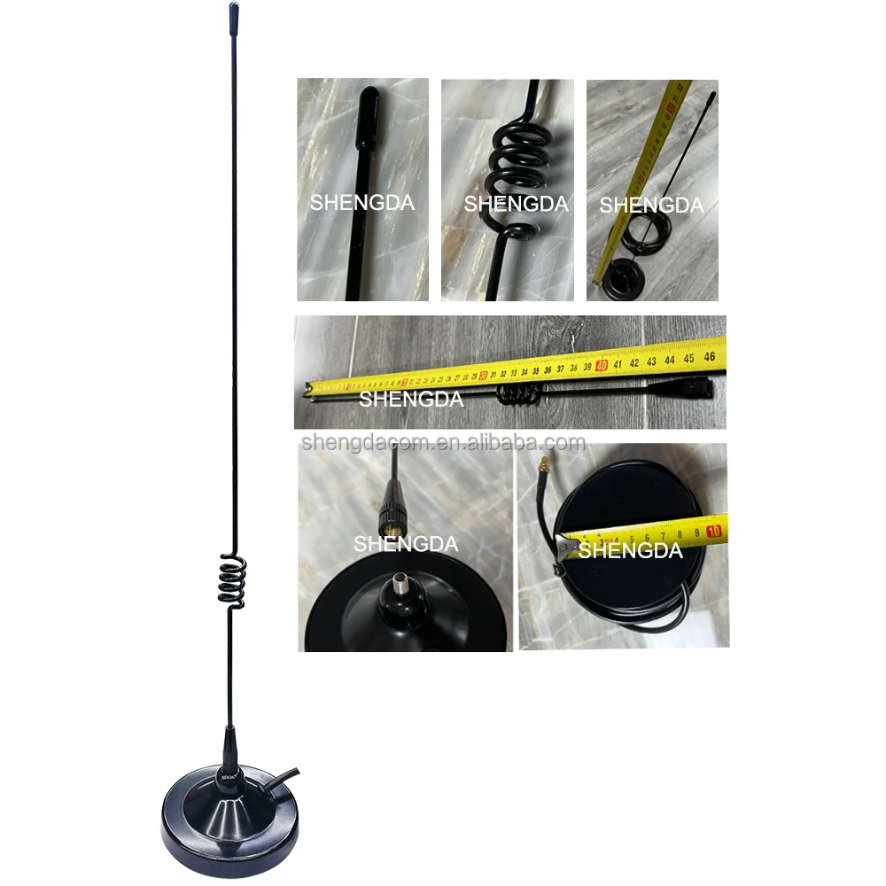 144/430MHz dual band mobile antenna amateur radio antenna 2.5/3.5dBi communication antenna with magnetic base
