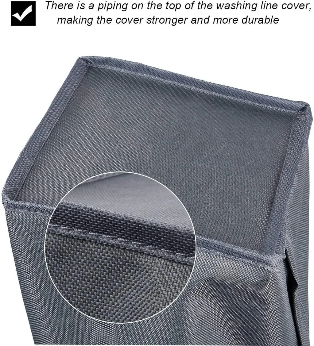 Oem Outdoor Rotary Washing Line Cover Waterproof Parasol Cover With Zip And Drawstring 600D 420D 210D Clothes Drying Rack Cover