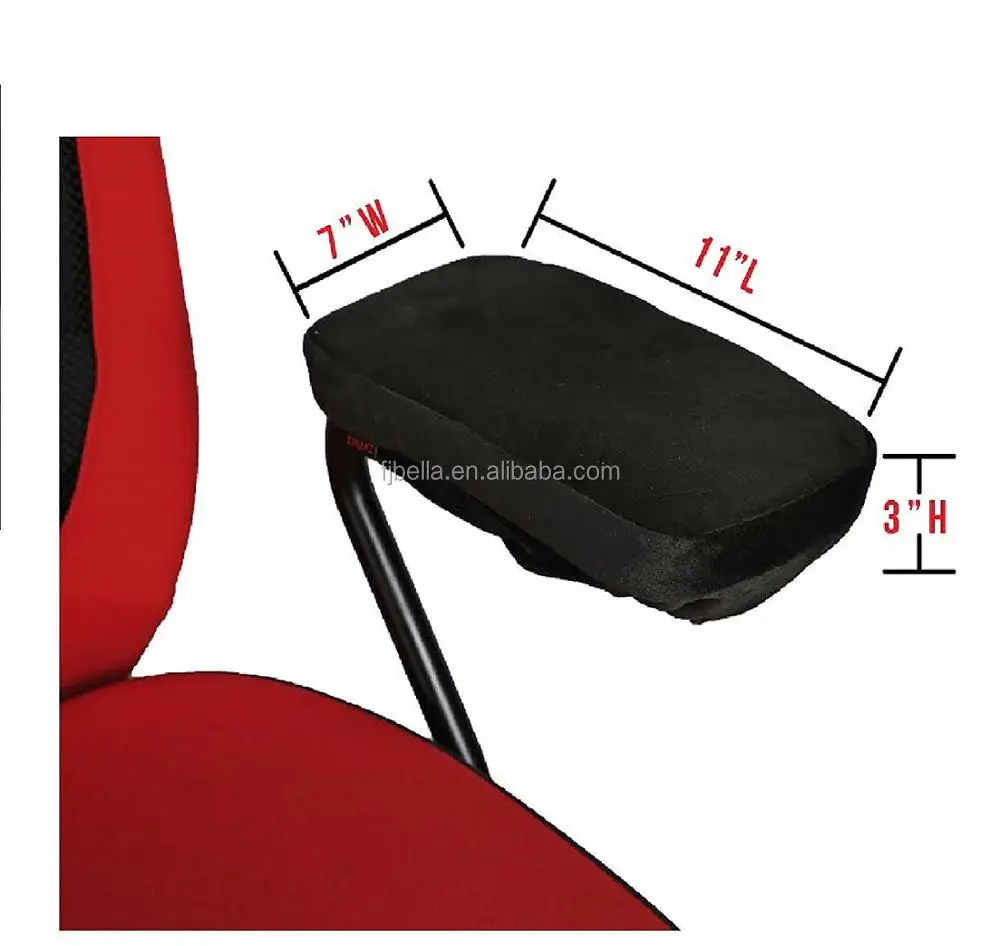 Optima memory foam Universal office Chair Armrest pads for office, home and wheel chair armrest, black