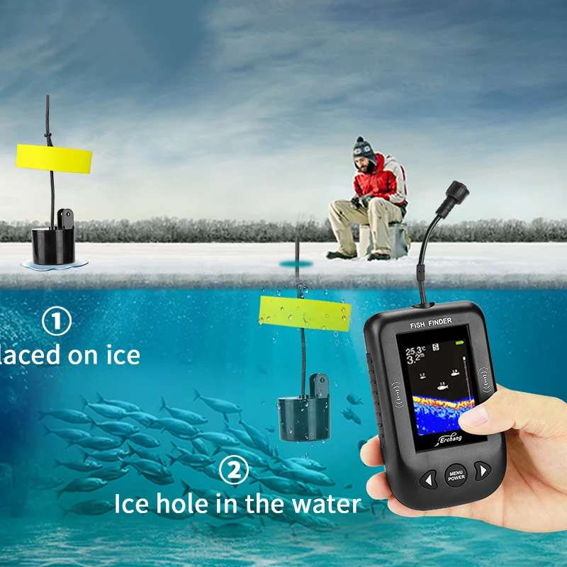 Erchang 9M Wire Portable Fish Finder Sonar Depth Sounder Fish Radar Fishing Sonar Fishfinder