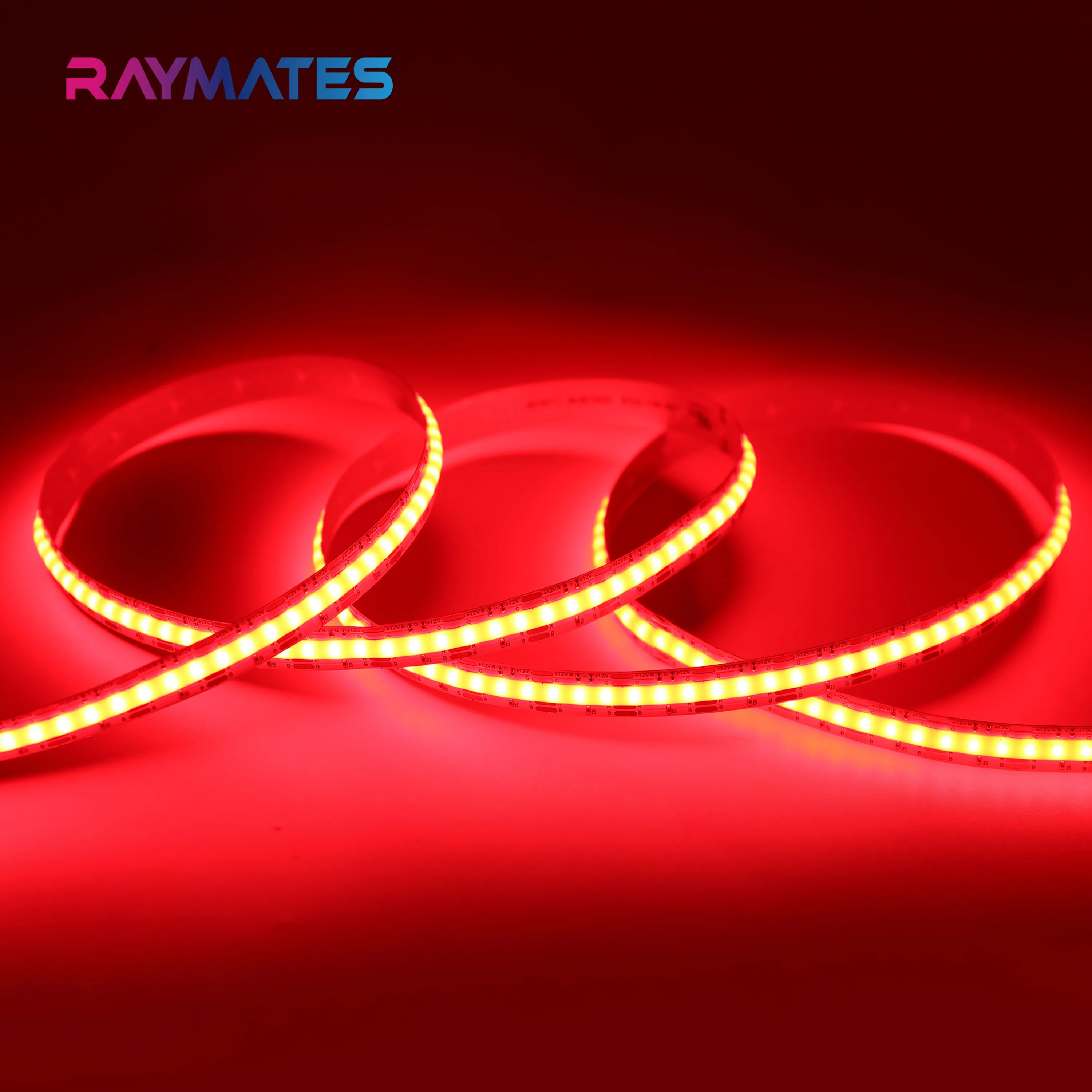 Raymates  UL  high quality 3M 9495LE tape 24v IP20  576LEDs  RGB led light colorful Flexible COB led strip