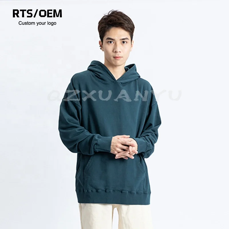 Custom Blank Vintage Men Hoodie Men Streetwear Custom Screen Printing Sweatshirts Solid Basic Heavy Hoodies