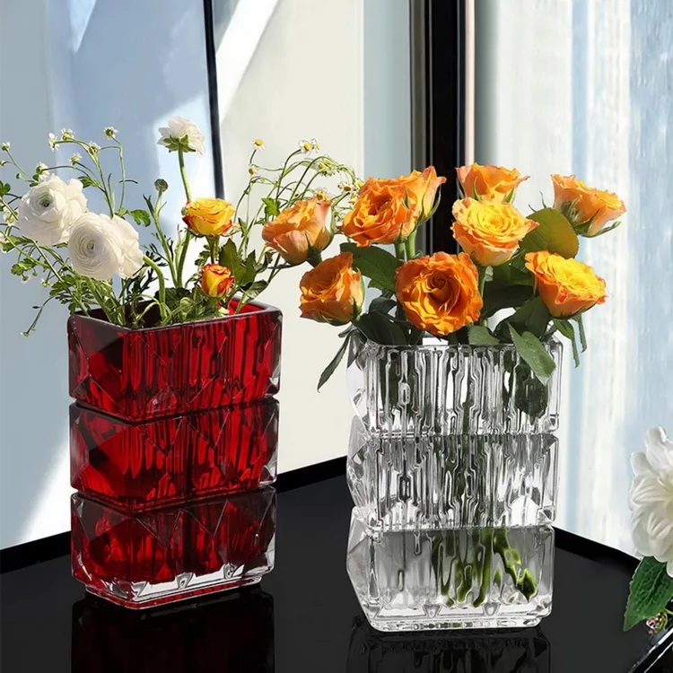 Modern Nordic Ins Style Bacarat Transparent Glass Vase Crystal Hydroponic Vase Decorative Plants and Flowers for Home Use