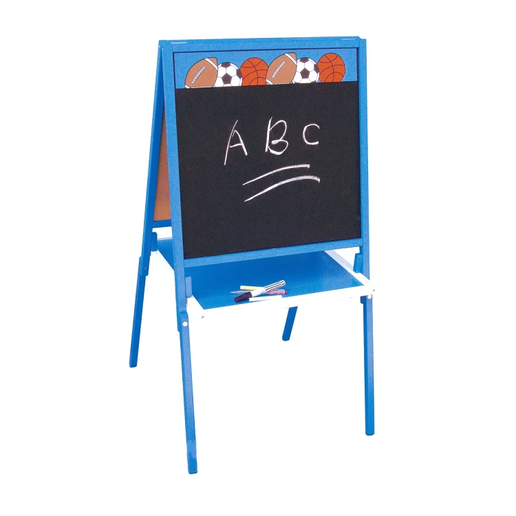 double side adjustable kids whiteboard with easel , small wooden easel , chalk board with easel