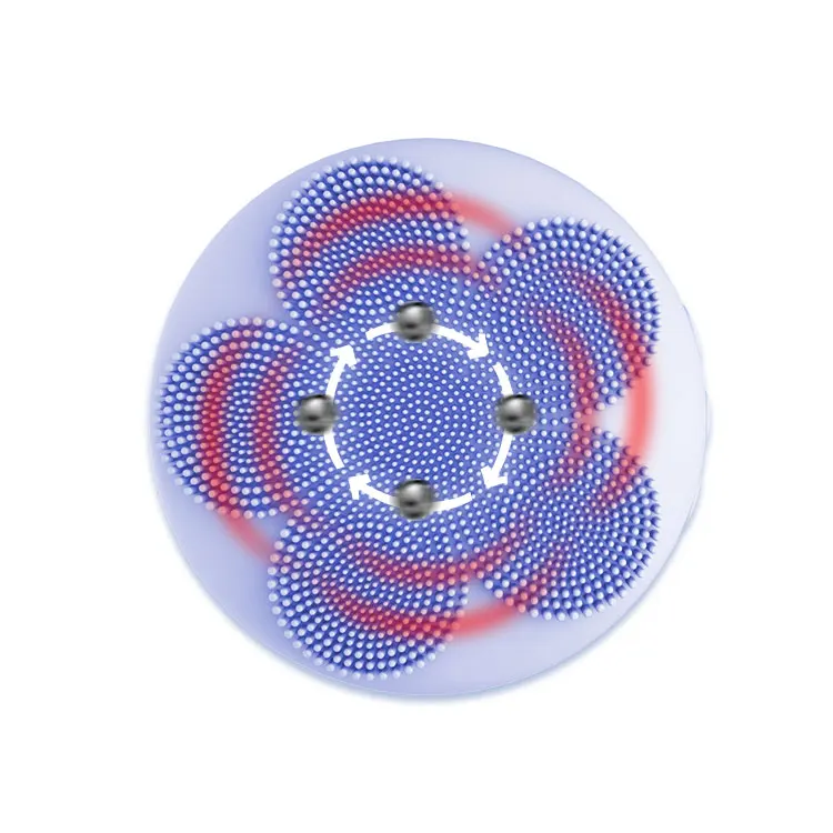 Skin Care Heat Cold Waterproof Electric Facial Cleansing Brush Portable Silicone Electric Face Scrubber with LED Red Blue Light